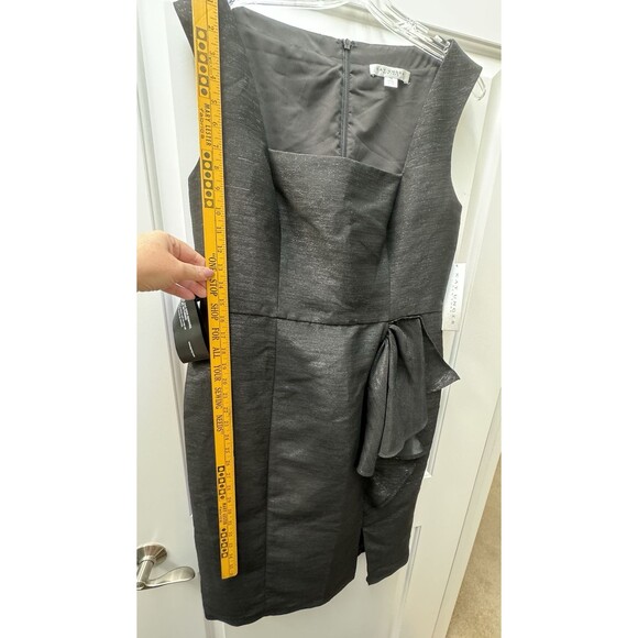 NWT Kay Unger Lola Metallic Twill Midi Dress Women’s Size 14 Sleeveless Black - Picture 11 of 16